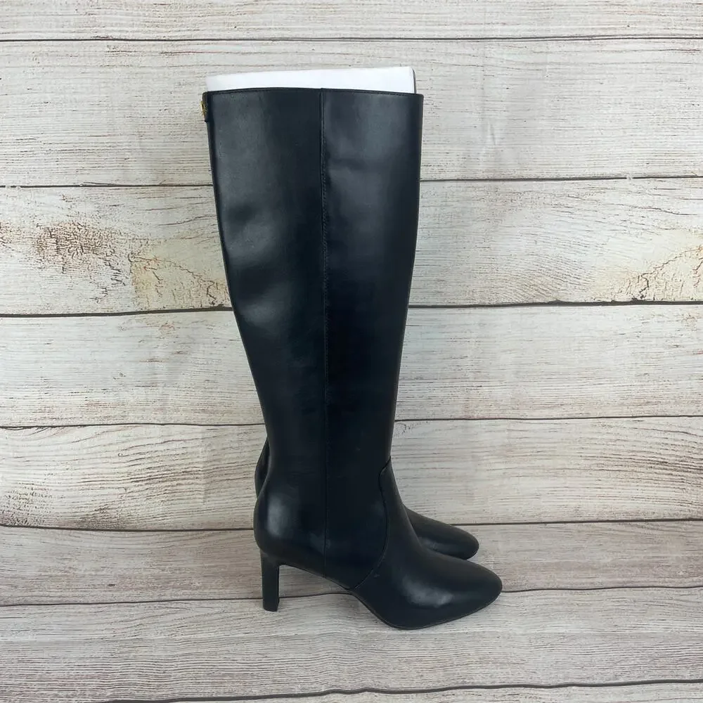 Lauren Ralph Lauren Caelynn II Womens Sz 6 Tall Knee High Boots Black Leather